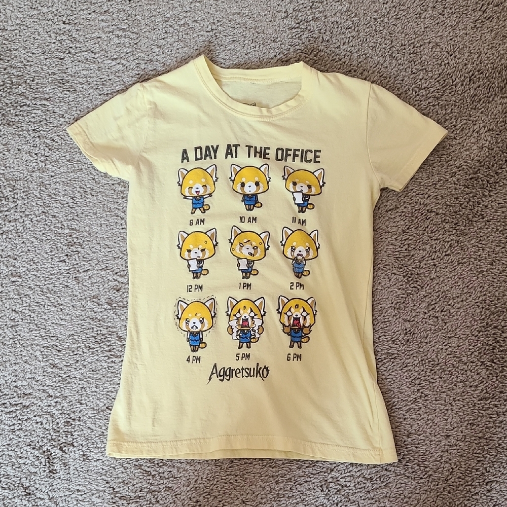 Aggretsuko Yellow Fitted T-Shirt